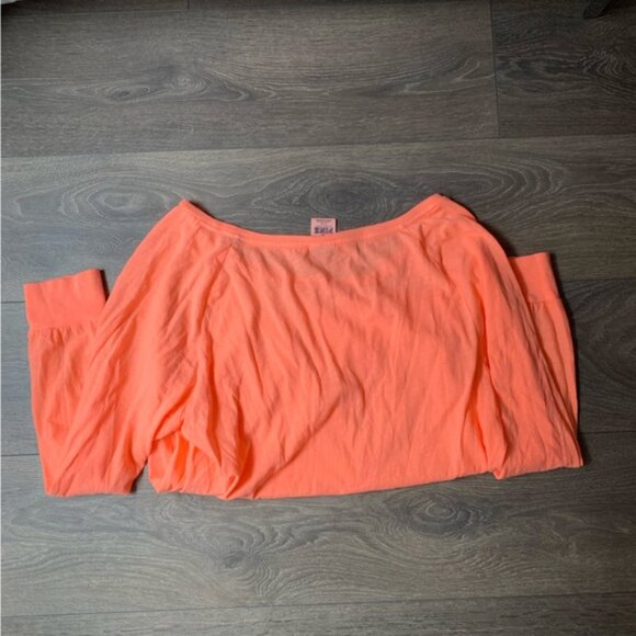 Pink Victoria's Secret Long sleeve T-shirt Burnout Orange Size Large - Picture 8 of 8